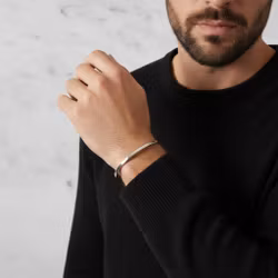 Stelt silverarmband herr