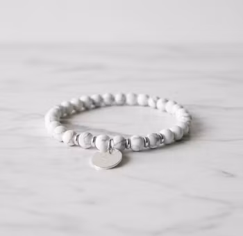 Vitt Howlite armband herr