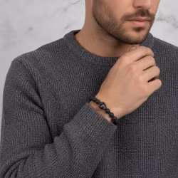 Svart Lava armband herr