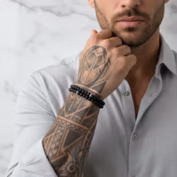 Svart sten armband herr