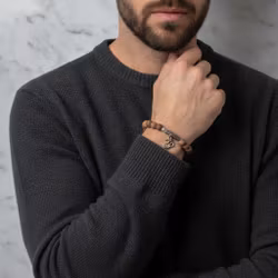 Brunt Dzi armband Aum herr
