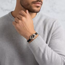 Armband svart läder herr