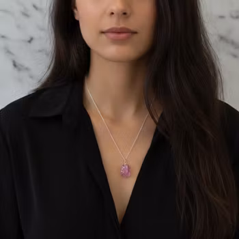 Halsband med rosa Bergskristall