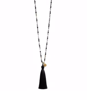 Knutet pärlhalsband med tassel