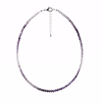 Kort Ametist halsband silver