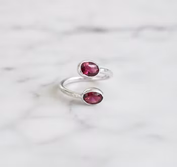 Ring med Granat stenar silver