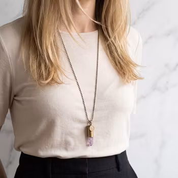 Crystal bullet halsband Ametist