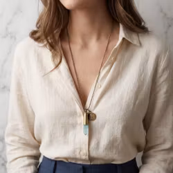 Crystal bullet halsband med turkosa kristall