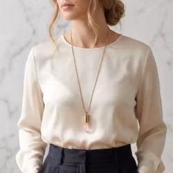 Crystal bullet halsband med rosa kristall