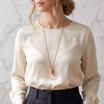 Crystal bullet halsband med rosa kristall