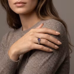 Bred Ametist ring silver