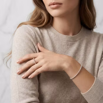 Smyckeset i äkta silver: Armring och matchande ring