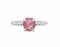 Rosa rå Turmalin ring silver