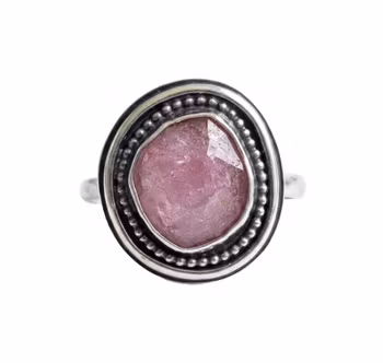 Rosa Safirring silver