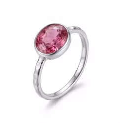 Silverring med rosa Safir sten