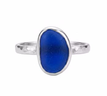 Ring med blå Sjöglas silver