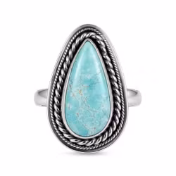 Stor Turkos ring silver