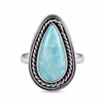 Stor Turkos ring silver