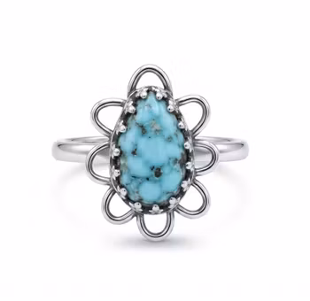 Turkos ring 925 silver