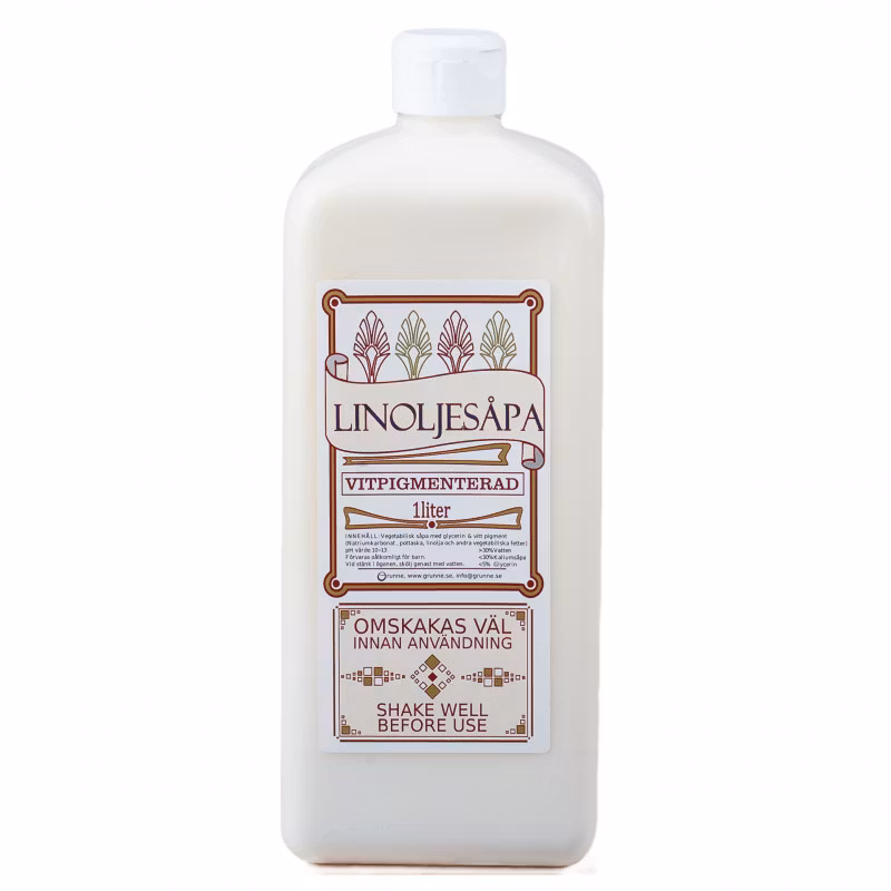 Linoljesåpa vitpigmenterad 1 liter, Grunne
