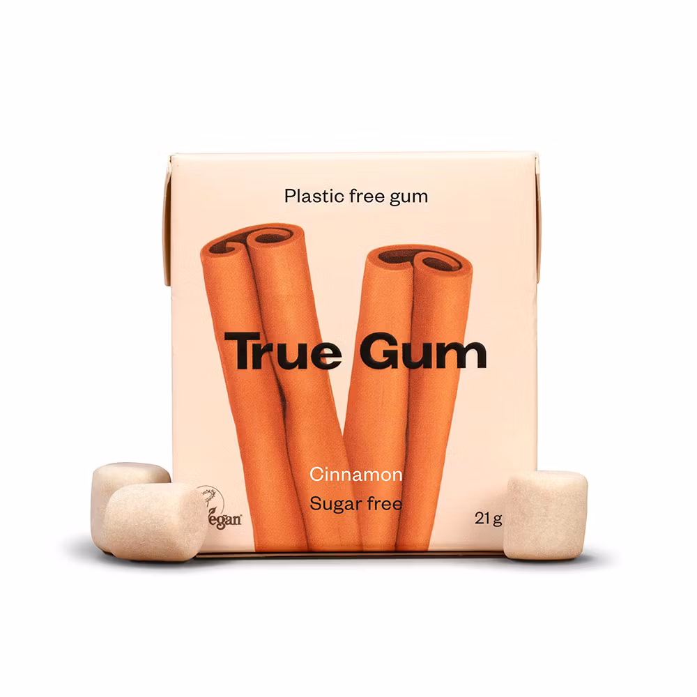 True Gum plastfritt tuggummi Kanel