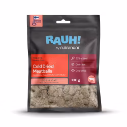 RAUH! Cold Dried Meatballs till hund och katt, 100 g