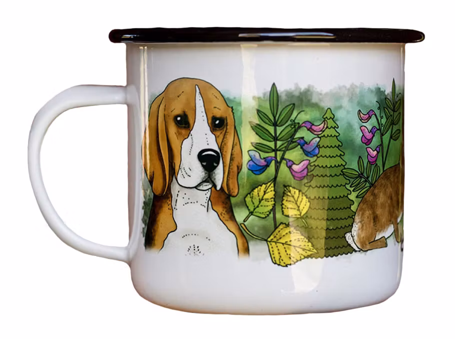 Emaljmugg beagle – 30 cl