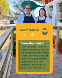 Semestertider - semester i köket 1 - 31 juli