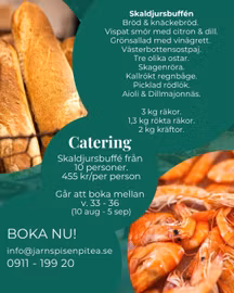 🍋🦐 SKALDJURSBUFFÉ – VECKA 33–36 🦀🦪