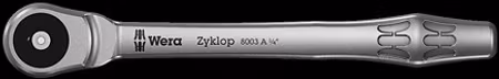 WERA 8003 A Zyklop med push-funktion Metallspärrskaft med genomgående fyrkant och 1/4"-fattning 1/4''x141.0