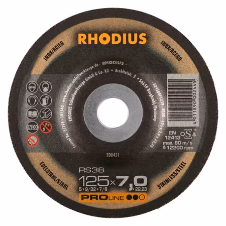 RHODIUS RS38 Slipskiva 125x7x22,23 (25/förp)