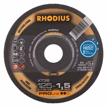 RHODIUS XT38 Kapskiva 125x1,5x22,23 (50/förp)