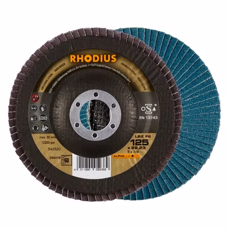 RHODIUS LSZF2 Lamellslipskiva 125x22,23 Z60 ALPHA (10/förp)