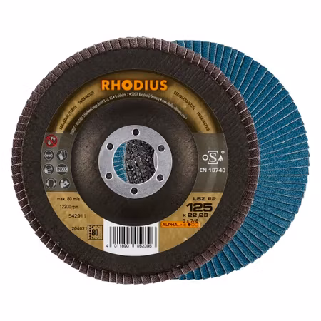 RHODIUS LSZF2 Lamellslipskiva 125x22,23 Z80 ALPHA (10/förp)