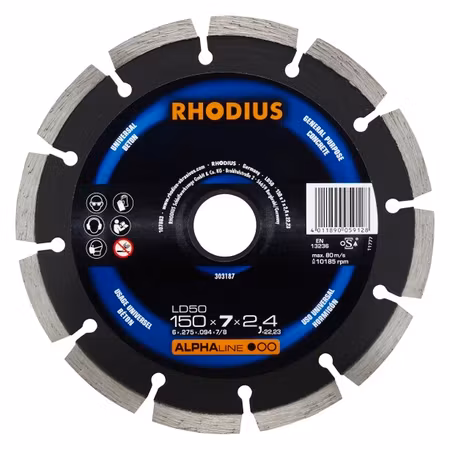 RHODIUS Diamantkapklinga LD 50 150x7x2,4x22,23