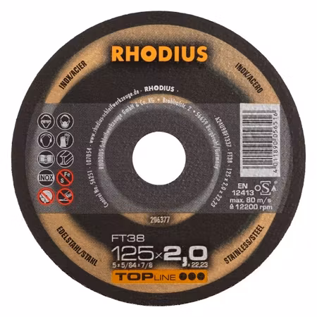 RHODIUS FT38 kapskiva125x2,0mm 25/förp