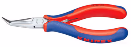 KNIPEX Electronics Pliers with multi-component grips mirror polished half-round jaws 145 mm