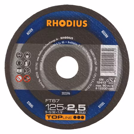 RHODIUS FT67  Kapskiva 125x2,5x22,23 (25 förp)
