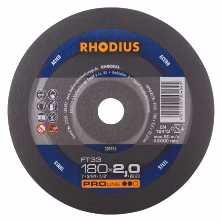 RHODIUS FT33 Kapskiva 180x2,0x22,23 (25 förp)