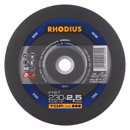 RHODIUS  FT67 Kapskiva 230x2,5x22,23 (25 förp)