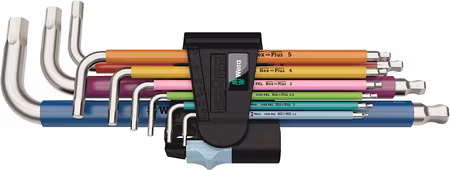 WERA 967 SPKL/9 TORX BO Multicolour SB L-key set for tamper-proof, BlackLaser 967 SPKL TORX® BO Mult