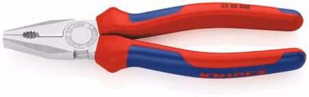 KNIPEX Kombinationstång Med flerkomponentsöverdrag förkromad 200 mm skär med fasett
