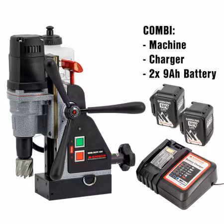 Euroboor Magnetborrmaskin 18V-9Ah(2 batterier 1 laddare)