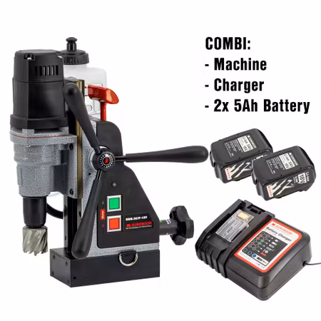 Euroboor Magnetborrmaskin 18V-5Ah(2 batterier 1 laddare)
