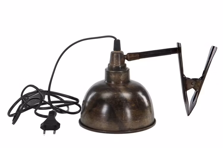 Lampa i med klämma antikfärg
