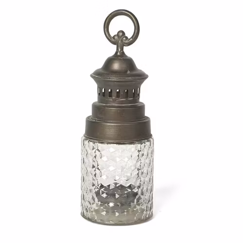 Ljuslykta med räfflat glas