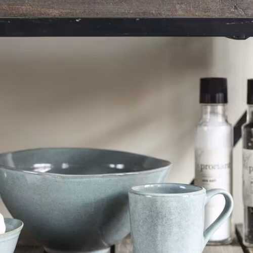 Mugg i stengods - ljusblå