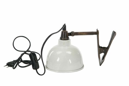 Lampa med klämma vit
