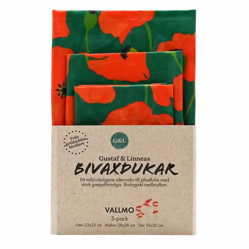 Bivaxduk Vallmo 3-pack
