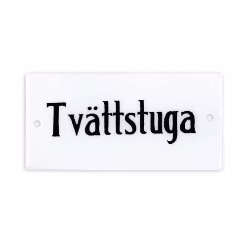 Liten skylt tvättstuga